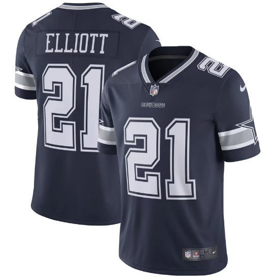 Dallas Cowboys #21 Ezekiel Elliott Navy Blue Team Color Jersey