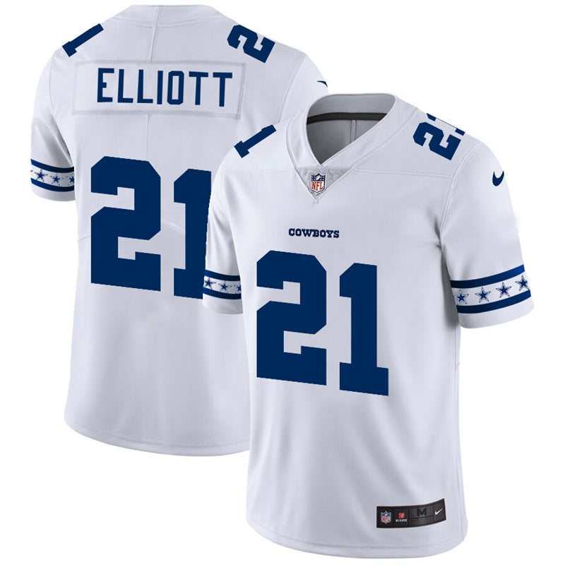 Dallas Cowboys #21 Ezekiel Elliott White 2019 Team Logo Cool Edition Jersey