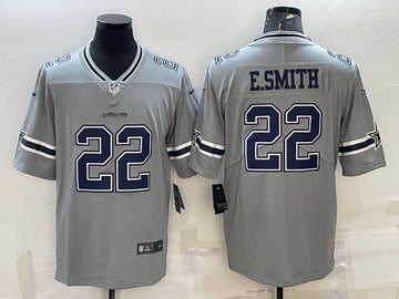 Dallas Cowboys #22 Emmitt Smith Gray Inverted Edition Jersey