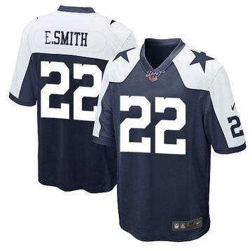 Dallas Cowboys #22 Emmitt Smith White 2019 100th Season Jersey
