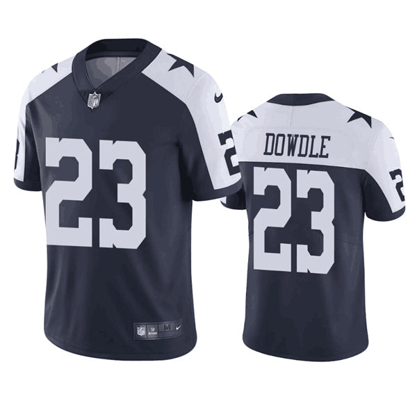 Dallas Cowboys #23 Rico Dowdle Navy-White Football Game Jersey