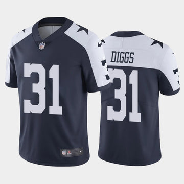 #Dallas Cowboys #31Trevon Diggs Navy Thanksgiving Jersey