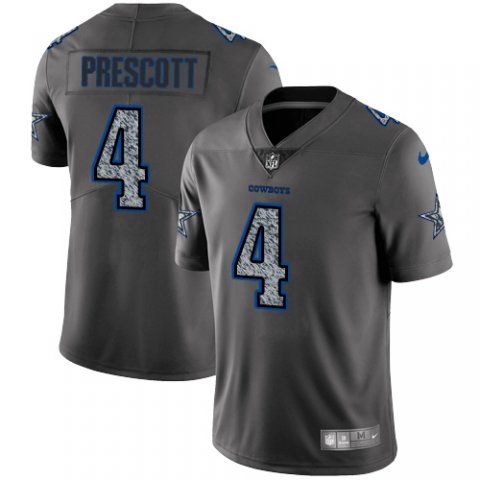 Dallas Cowboys #4 Dak Prescot 2019 Gray Fashion Static Jersey