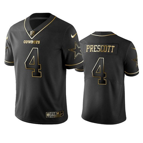 Dallas Cowboys #4 Dak Prescott Black 2019 Golden Edition Jersey