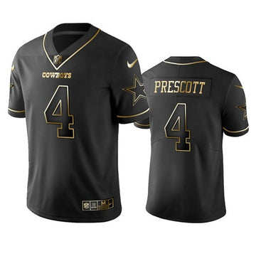 Dallas Cowboys #4 Dak Prescott Black 2019 Golden Edition Jersey
