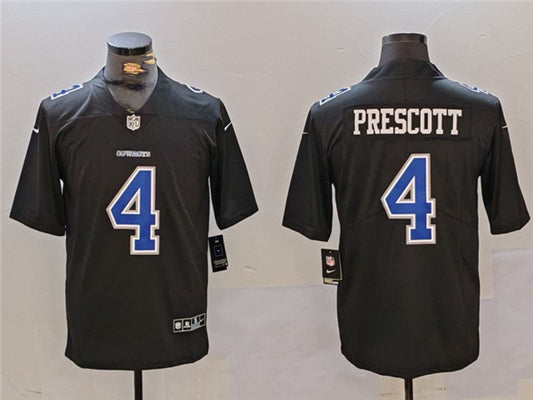 Dallas Cowboys #4 Dak Prescott Black Throwback Jersey