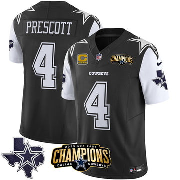 Dak Prescott Dallas Cowboys black-white FUSE jersey