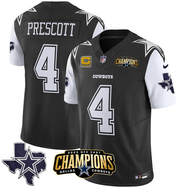 Dak Prescott Dallas Cowboys black-white FUSE jersey