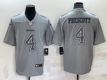 Dallas Cowboys #4 Dak Prescott Gray Atmosphere Fashion Jersey