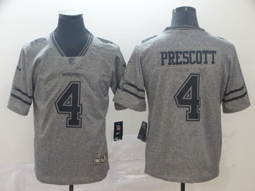 Dallas Cowboys #4 Dak Prescott Grey Jersey