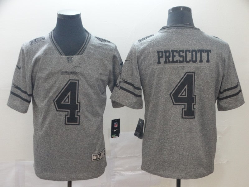 Dallas Cowboys #4 Dak Prescott Grey Jersey