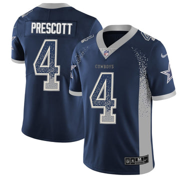 Dallas Cowboys #4 Dak Prescott Navy Blue 2018 Drift Fashion Color Rush Jersey