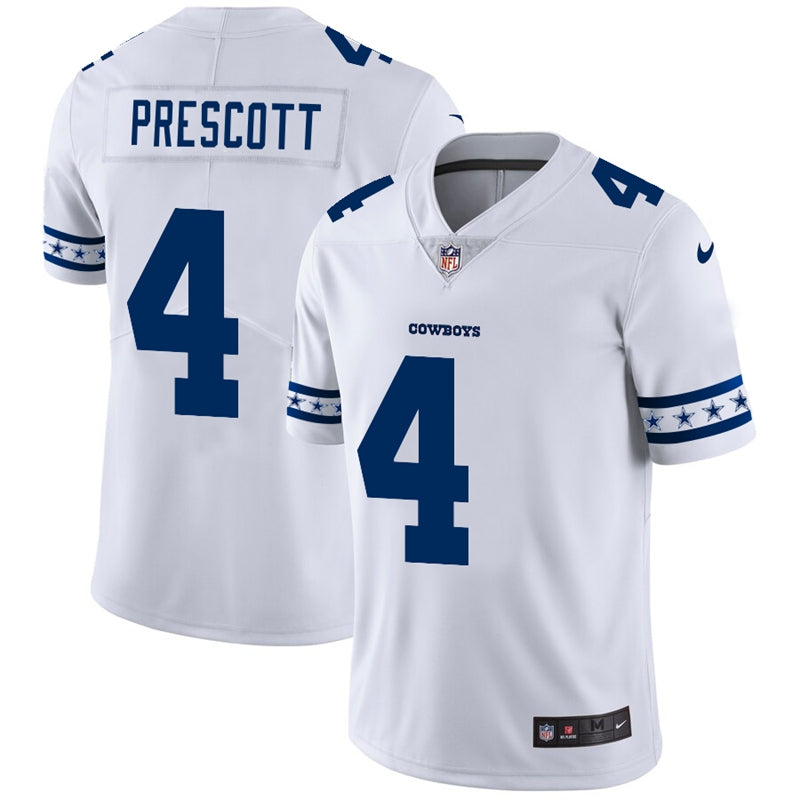 Dallas Cowboys #4 Dak Prescott White 2019 Team Logo Cool Edition Jersey