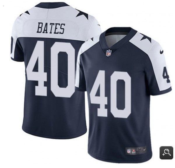 Dallas Cowboys # 40 William Frederick Bates Navy Jersey