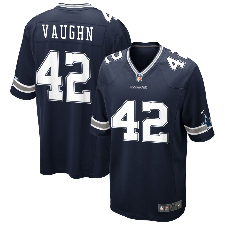 Dallas Cowboys #42 Deuce Vaughn Navy Football Game Jersey