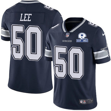 Dallas Cowboys #50 Sean Lee Navy With Est 1960 Patch Jersey