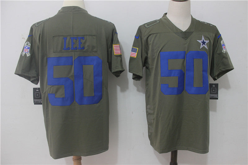 Dallas Cowboys #50 Sean Lee Olive Salute To Service Jersey