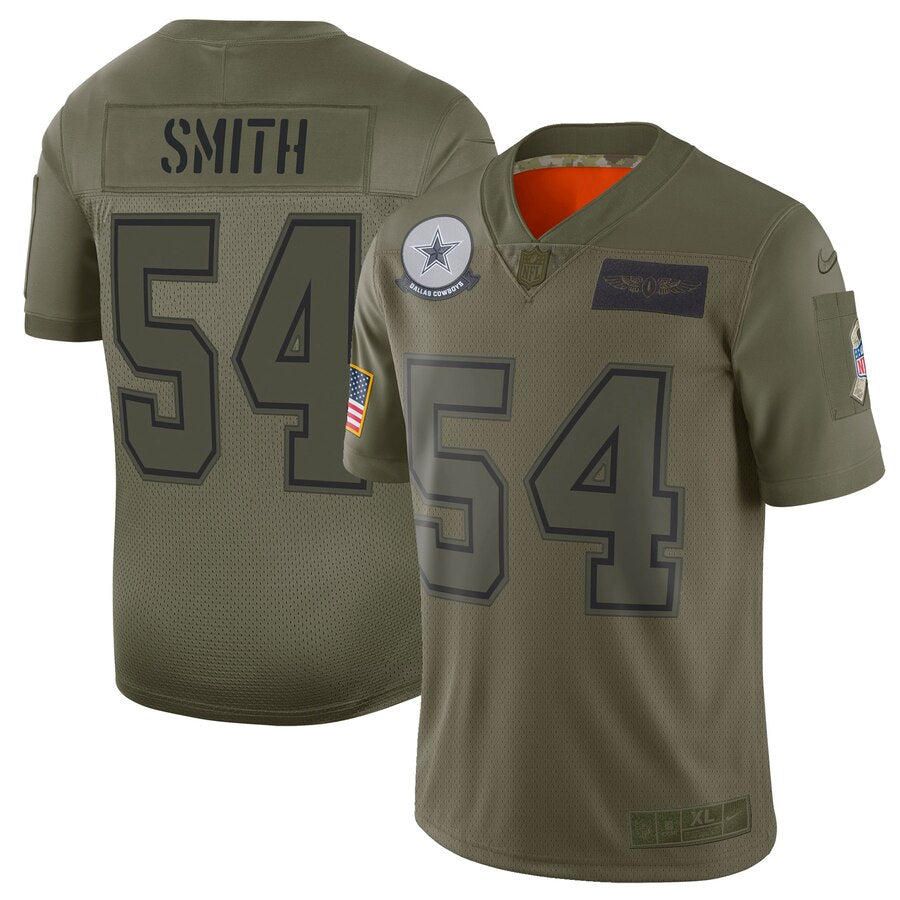 Dallas Cowboys #54 Jaylon Smith 2019 Camo Salute To Service Jersey