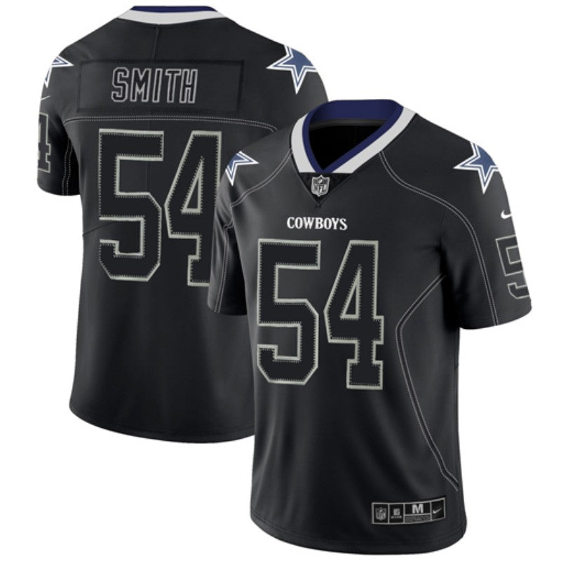 Dallas Cowboys #54 Jaylon Smith Black Lights Out Color Rush Jersey