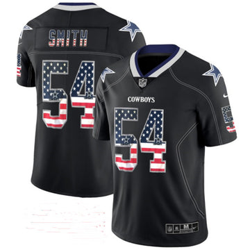 Dallas Cowboys #54 Jaylon Smith Black USA Flag Color Rush Fashion Jersey