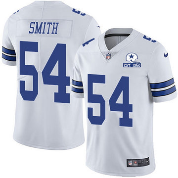Dallas Cowboys #54 Jaylon Smith White With Est 1960 Patch Jersey