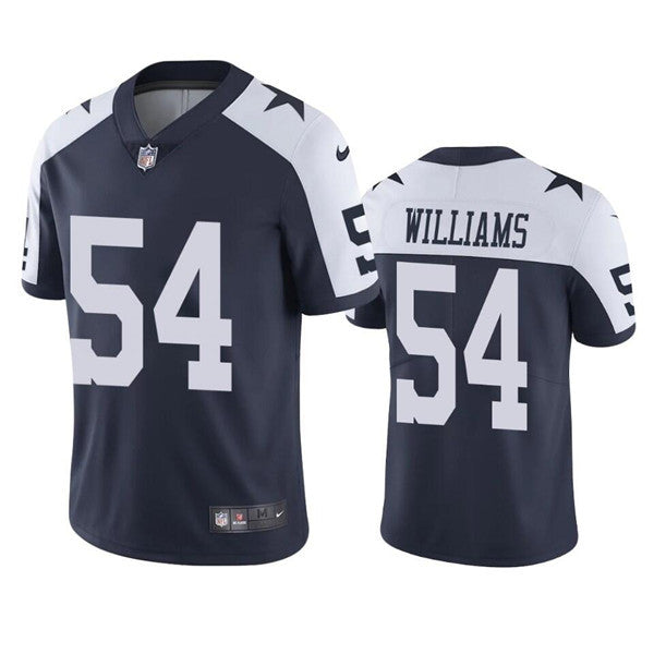Dallas Cowboys #54 Sam Williams White-Navy Jersey