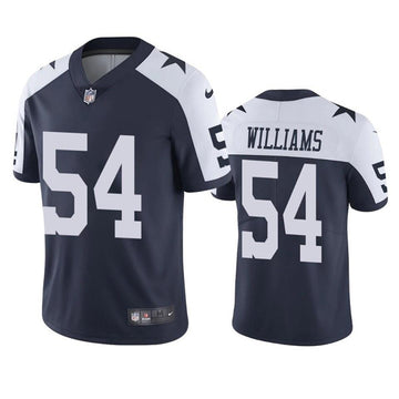 Dallas Cowboys #54 Sam Williams White-Navy Jersey