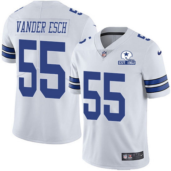 Dallas Cowboys #55 Leighton Vander Esc White With Est 1960 Patch Jersey