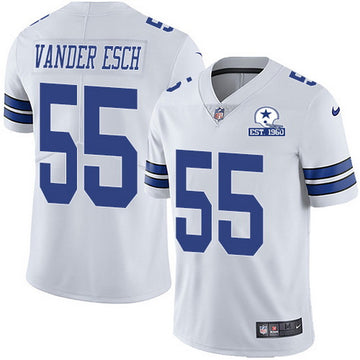 Dallas Cowboys #55 Leighton Vander Esc White With Est 1960 Patch Jersey