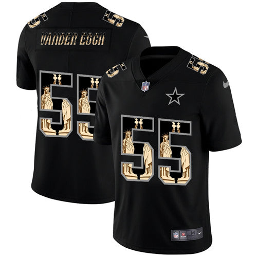 Dallas Cowboys #55 Leighton Vander Esch 2019 Black Statue Of Liberty Jersey
