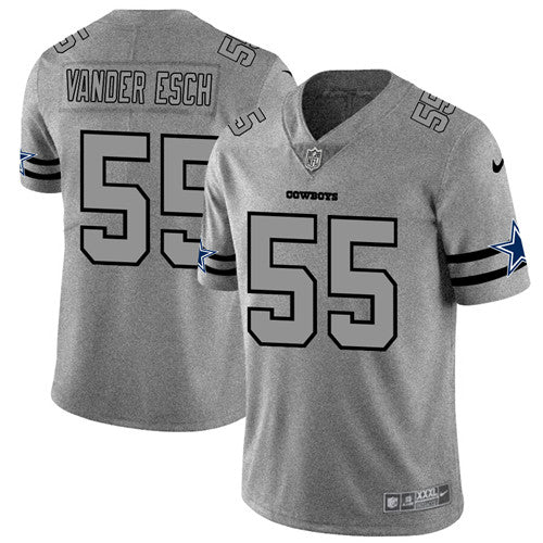 Dallas Cowboys #55 Leighton Vander Esch 2019 Gray Gridiron Team Logo Jersey