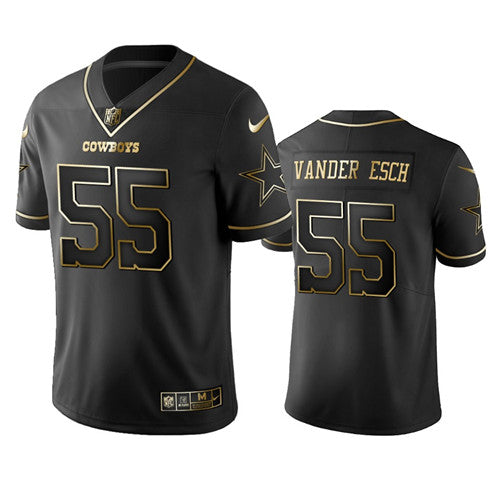 Dallas Cowboys #55 Leighton Vander Esch Black 2019 Golden Edition Jersey