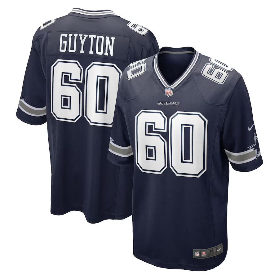 Dallas Cowboys #60 Tyler Guyton Navy Game Jersey
