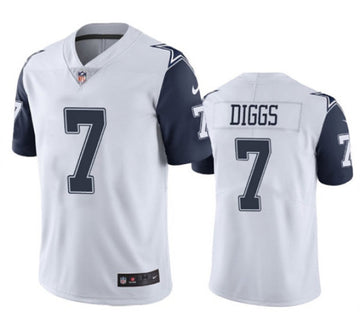 Dallas Cowboys #7 Trevon Diggs 2021 White Thanksgiving Jersey