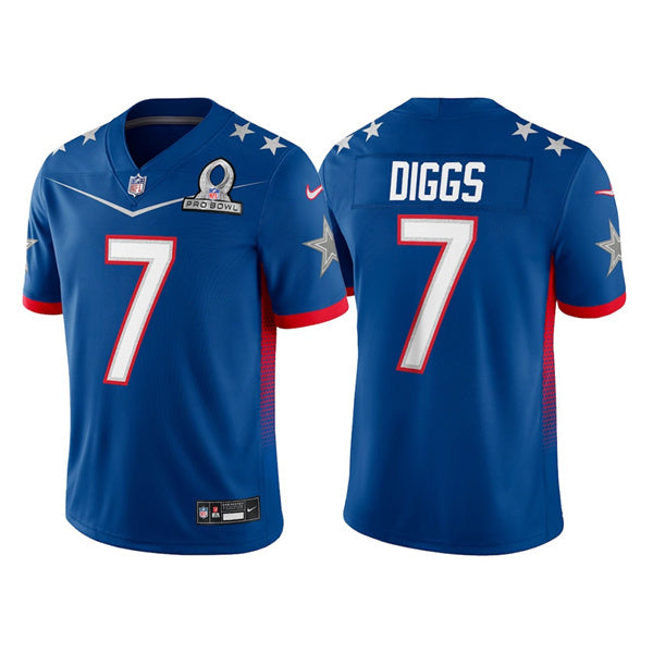 Dallas Cowboys #7 Trevon Diggs 2022 Royal Pro Bowl Jersey
