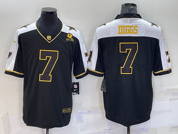 Dallas Cowboys #7 Trevon Diggs Black Gold Thanksgiving With Patch Jersey