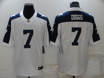 Dallas Cowboys #7 Trevon Diggs White-Navy Jersey