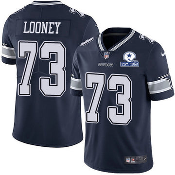 Dallas Cowboys #73 Joe Looney Navy With Est 1960 Patch Jersey
