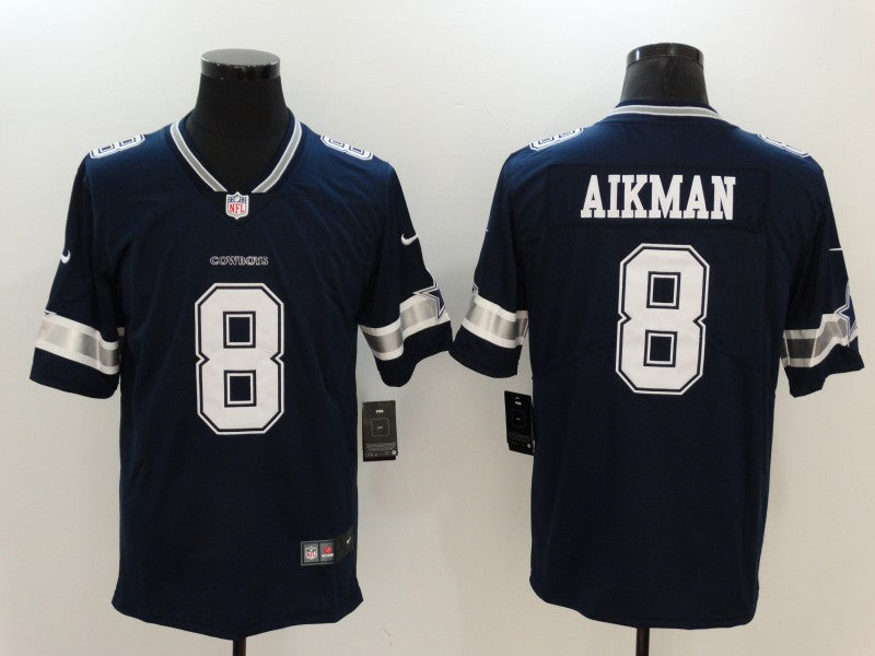 Dallas Cowboys #8 Troy Aikman Navy Player Jersey