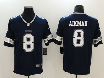 Dallas Cowboys #8 Troy Aikman Navy Player Jersey