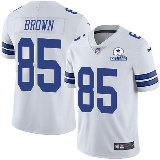 Dallas Cowboys #85 Noah Brown White With Est 1960 Patch Jersey