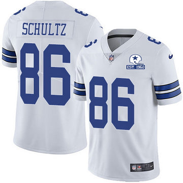 Dallas Cowboys #86 Dalton Schultz White With Est 1960 Patch Jersey