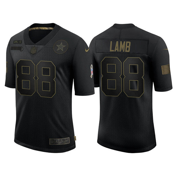 Dallas Cowboys #88 CeeDee Lamb 2020 Black Salute To Service Jersey
