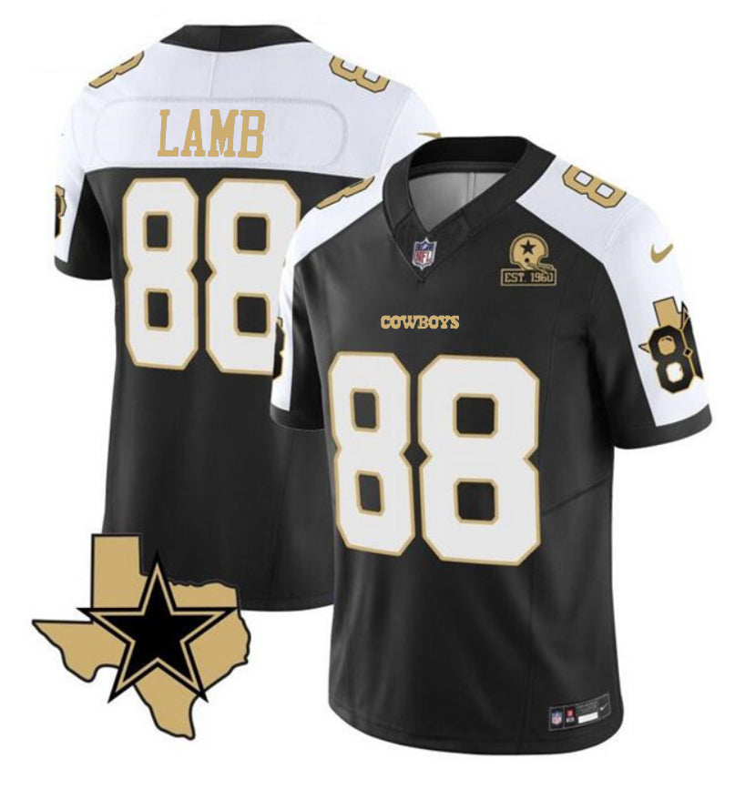 CeeDee Lamb Dallas Cowboys black-white FUSE jersey