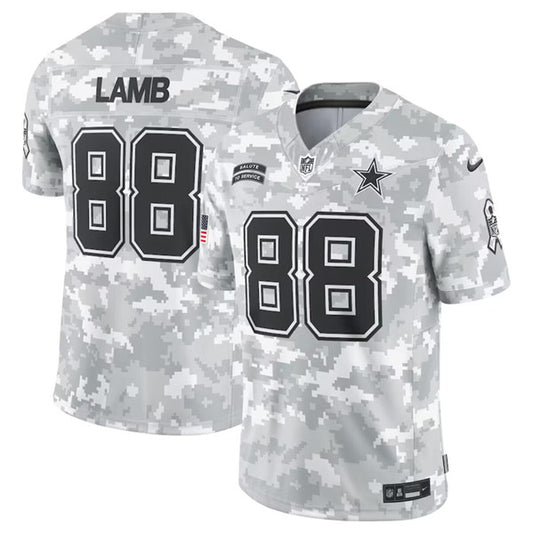 Dallas Cowboys #88 CeeDee Lamb Arctic Camo 2024 FUSE Salute to Service Jersey