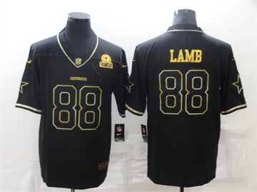Dallas Cowboys #88 CeeDee Lamb Black Golden Edition Jersey