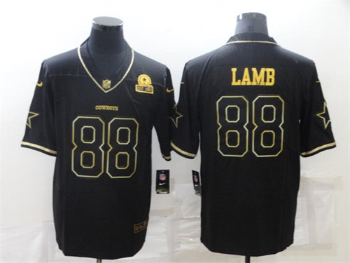 Dallas Cowboys #88 CeeDee Lamb Black Golden Edition Jersey