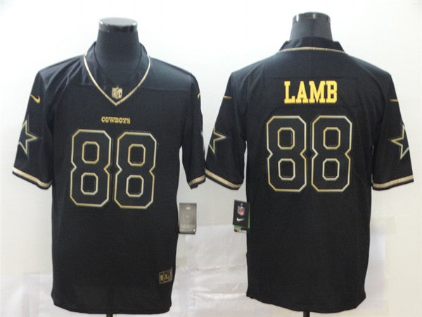 Dallas Cowboys #88 CeeDee Lamb Black Golden Jersey