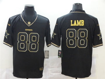 Dallas Cowboys #88 CeeDee Lamb Black Golden Jersey