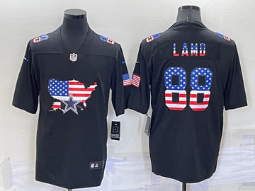 Dallas Cowboys #88 CeeDee Lamb Black USA Flag Jersey